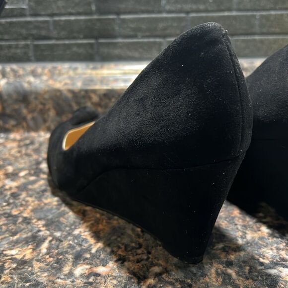 Jessica Simpson Wedge Black With Bow Size 8M - Picture 5 of 5